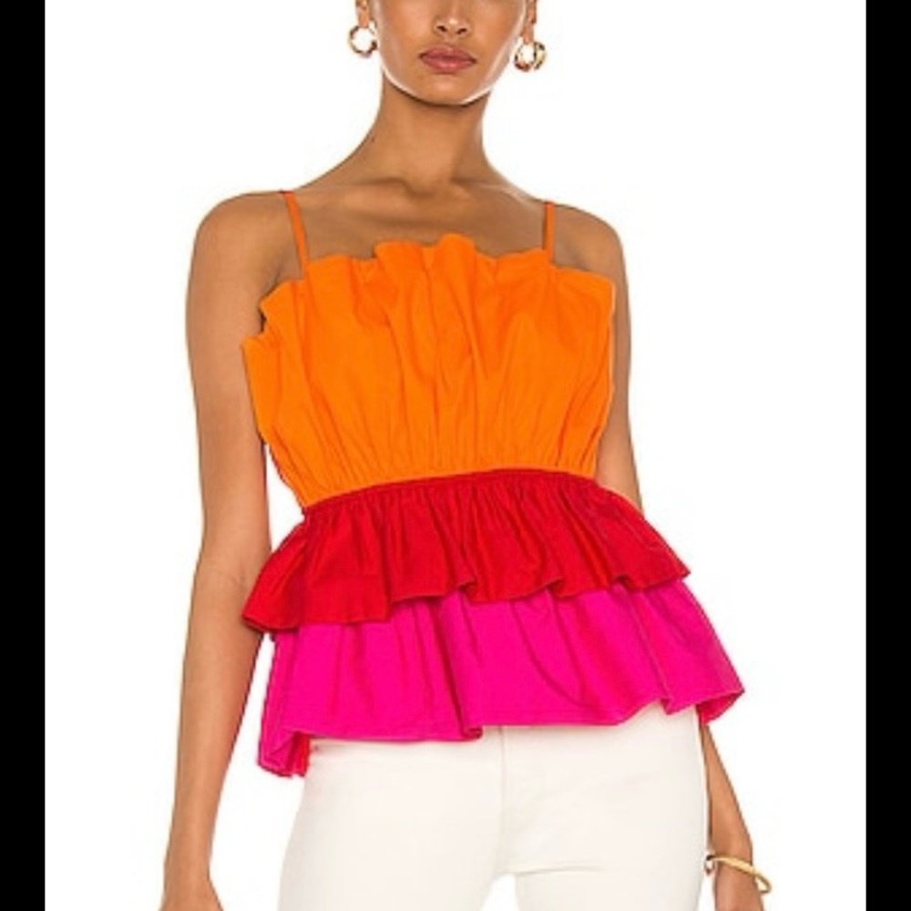 Milly Colorful Ruffled Women's Top